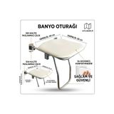 Mayaglory Engelli Duş Oturağı - 304 Kalite Paslanmaz Çelik, Duvara Monte Yaşlı ve Bedensel Engelli Banyo Taburesi, Hasta Duş Oturağı Engelli Tutacağı