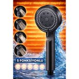 Mayaglory Paris Siyah 5 Fonksiyonlu El Duşu Handshower Duş Başlığı Lüx Kullanışlı 5 Modlu Duş Başlığı