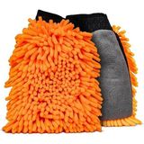 Mayaglory Premium Mikrofiber Oto Yıkama Eldiveni - Çift Taraflı Şönil Dokulu, Çizmez ve Ultra Emici Araç Temizlik Eldiveni