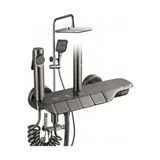 Mayaglory Premium Piyano Tuşlu Tepe Duş Sistemi, 4 Fonksiyonlu Lüks Banyo Duş Seti, Robot Duş Seti, Yağmur Akışlı Geniş Tepe ve El Duşu, Temizlik Spreyi (Antrasit)