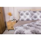 Mayamila Wellhome Çift Kişilik Nevresim Takımı %100 Pamuk Oeko-Tex Sertifikalı, Gri Ağaç Desen, Mayamila Fashion - 200 x 220 cm - Beyaz - Gri
