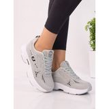 Mayback Kadın Yüksek Topuklu Bağcıklı Yazlık Sneakers Spor Ayakkabı - Gri