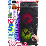 Maybax Bluetooth Hoparlör Parti Hoparlör Kablosuz Mikrofon USB/FM/BT RGB Led Portatif Type-C Şarj