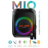 Maybax MIO Taşınabilir Mikrofonlu 40 W Parti Kablosuz Mikrofon Kumandalı Bluetooth Hoparlör Led Işıklı