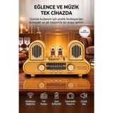Maybax Nostaljik Tasarımlı Şarjlı Bluetooth Radyo, Güçlü Ses, FM/AM/SW ve MP3 Müzik Çalar Özellikli Dekoratif Model