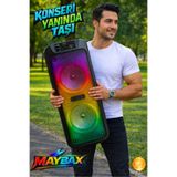 Maybax YÜKSEK BASS ÇİFT HOPARLÖR IŞIKLI MİKROFONLU PARTY KONFERANS BT/TF/USB/FM BLUETOOTH HOPARLÖR