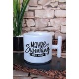 Maybe Swearing Will Help Yazılı Komik Hediye Baskılı T Kulplu Latte Fincanı Kupa Bardak - Beyaz