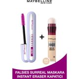 Maybelline Falsies Surreal Maskara + Instant Anti Age Eraser 00 Ivory Kapatıcı