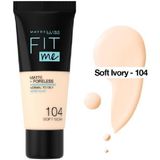 Maybelline Fit Me Matte Poreless Soft Ivory 104 30 ml Fondöten