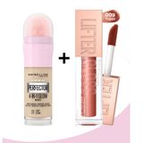 Maybelline Instant Perfector Glow 01 Light Fondöten + Lifter Gloss 009 Topaz Dudak Parlatıcısı