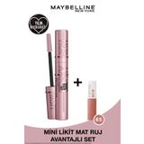 Maybelline Lash Sensational Sky High Maskara + Mini Super Stay Matte Ink 65 Seductress 2.7 ml Likit Mat Ruj