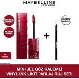 Maybelline Mini Jel Göz Kalemli Vinyl Ink Likit Parlak Ruj Seti - 55 Royal