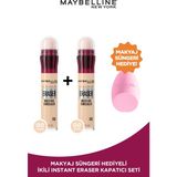 Maybelline New York 2'li Maybelline New York Instant Anti Age Eraser Kapatıcı - 00 Ivory Pembe Sünger Hediyeli