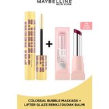 Maybelline New York Collosal Bubble Maskara & Lifter Glaze Shea Yağı ve Hyalüronik Asit Içeren Renkli Dudak Balmı - 08 Acai Glaze - Siyah