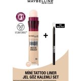 Maybelline New York Eraser Kapatıcı 00 Ivory + Mini Tattoo Liner Jel Göz Kalemli Set