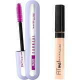 Maybelline New York Falsies Surreal Maskara + Fit Me Kapatıcı - 15 Fair - 001 Brown