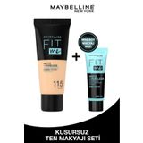 Maybelline New York Fit Me Matte+poreless Fondöten 115 Ivory & Matlaştırcı Mini Makyaj Bazı Avantajlı Set