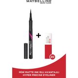 Maybelline New York Hyper Precise All Day Eyeliner - 701 Matte Onyx - Mat Siyah + Mini Matte Ink Likit Mat Ruj - 20 Pioneer