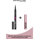 Maybelline New York Hyper Precise All Day Eyeliner - 701 Matte Onyx - Mat Siyah + Sky High Mini Maskara