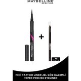 Maybelline New York Hyper Precise All Day Eyeliner - 701 Matte Onyx - Mat Siyah + Tat Liner Gel Pencil Göz Kalemi Mini