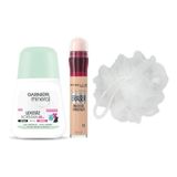 Maybelline New York Instant Anti Age Eraser Kapatıcı, 01 Light, 6.8 ml & Mineral Lekesiz Koruma Roll-On Deodorant & Duş Lifi Hediyesi