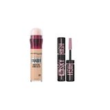 Maybelline New York Instant Anti Age Eraser Kapatıcı, 01 Light, 6.8 ml & Mini Lash Sensational Sky High Cosmic Black Maskara Makyaj Seti