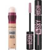 Maybelline New York Instant Anti Age Eraser Kapatıcı - 01 Light & Lash Sensational Sky High Cosmic Black Maskara Makyaj Seti - 001 Brown