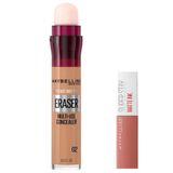 Maybelline New York Instant Anti Age Eraser Kapatıcı 02 Nude Mini Super Stay Matte Ink Likit Mat Ruj 65 Seductress Makyaj Seti