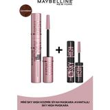 Maybelline New York Kahverengi Lash Sensational Sky High Maskara Hacim Verici Büyük Boy Özellikli