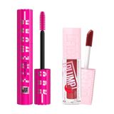 Maybelline New York Lash Sensational Firework Maskara & Lifter Plump Dudak Parlatıcısı - 006 Hot Chili Makyaj Seti