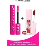 Maybelline New York Lash Sensational Firework Maskara + Maybelline New York Lifter Plump Dudak Parlatıcısı- 006 Hot Chili - Siyah