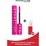 Maybelline New York Lash Sensational Firework Maskara + Mini Matte Ink Likit Mat Ruj - 20 Pioneer - Siyah