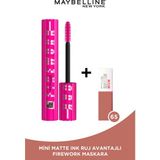 Maybelline New York Lash Sensational Firework Maskara + Mini Matte Ink Likit Mat Ruj - 65 Seductress - Siyah