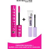 Maybelline New York Lash Sensational Firework Maskara + Super Lock Kaş Sabitleyici Maskara - Siyah