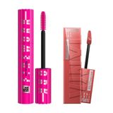 Maybelline New York Lash Sensational Firework Maskara & Super Stay Vinyl Ink Uzun Süre Kalıcı Likit Parlak Ruj 15 Peachy Makyaj Seti