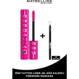 Maybelline New York Lash Sensational Firework Maskara + Tat Liner Gel Pencil Göz Kalemi Mini - Siyah