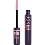 Maybelline New York Lash Sensational Plum Twilight, göz alıcı bir göz makyajı için koyu mor maskara, aşırı uzunluk ve tam hacim, yoğun görünüm, Sky High, 7 ml