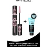 Maybelline New York Lash Sensational Sky High Cosmic Black Maskara + Fit Me Primer Matte Mini - Siyah