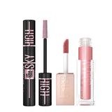 Maybelline New York Lash Sensational Sky High Cosmic Black Maskara + Lifter Gloss Nemlendirici Dudak Parlatıcısı- 004 Silk Makyaj Seti