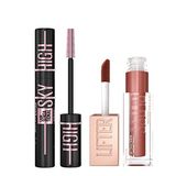 Maybelline New York Lash Sensational Sky High Cosmic Black Maskara + Lifter Gloss Nemlendirici Dudak Parlatıcısı - 016 Rust Makyaj Seti
