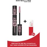 Maybelline New York Lash Sensational Sky High Cosmic Black Maskara + Mini Matte Ink Likit Mat Ruj - 20 Pioneer - Siyah