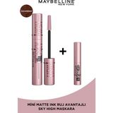 Maybelline New York Lash Sensational Sky High Kahverengi Maskara + Sky High Mini Maskara