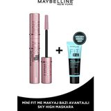 Maybelline New York Lash Sensational Sky High Maskara + Fit Me Primer Matte Mini - Siyah