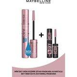 Maybelline New York Lash Sensational Sky High Suya Dayanıklı Waterproof Maskara + Sky High Cosmic Mini Maskara - Siyah