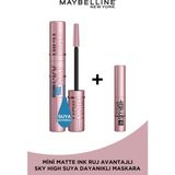 Maybelline New York Lash Sensational Sky High Suya Dayanıklı Waterproof Maskara + Sky High Mini Maskara - Siyah