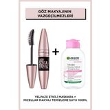 Maybelline New York Lash Sensational Yelpaze Etkili Ekstra Siyah Maskara & Garnier Micellar Makyaj Temizleme Suyu 100 Ml