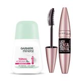 Maybelline New York Lash Sensational Yelpaze Etkili Intense Black Maskara Ekstra Siyah Termal Koruma Roll On Deodorant Set
