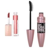 Maybelline New York Lash Sensational Yelpaze Etkili Intense Black Maskara Ekstra Siyah ve Lifter Gloss 003 Moon Nemlendirici Dudak Parlatıcısı