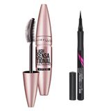Maybelline New York Lash Sensational Yelpaze Etkili Siyah Maskara 9.5 ml Siyah Hyper Precise All Day 701 Matte Onyx Mat Siyah Eyeliner