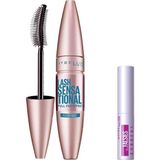 Maybelline New York Lash Sensational Yelpaze Etkili Suya Dayanıklı Siyah Maskara 9.4 ml &amp; Mini